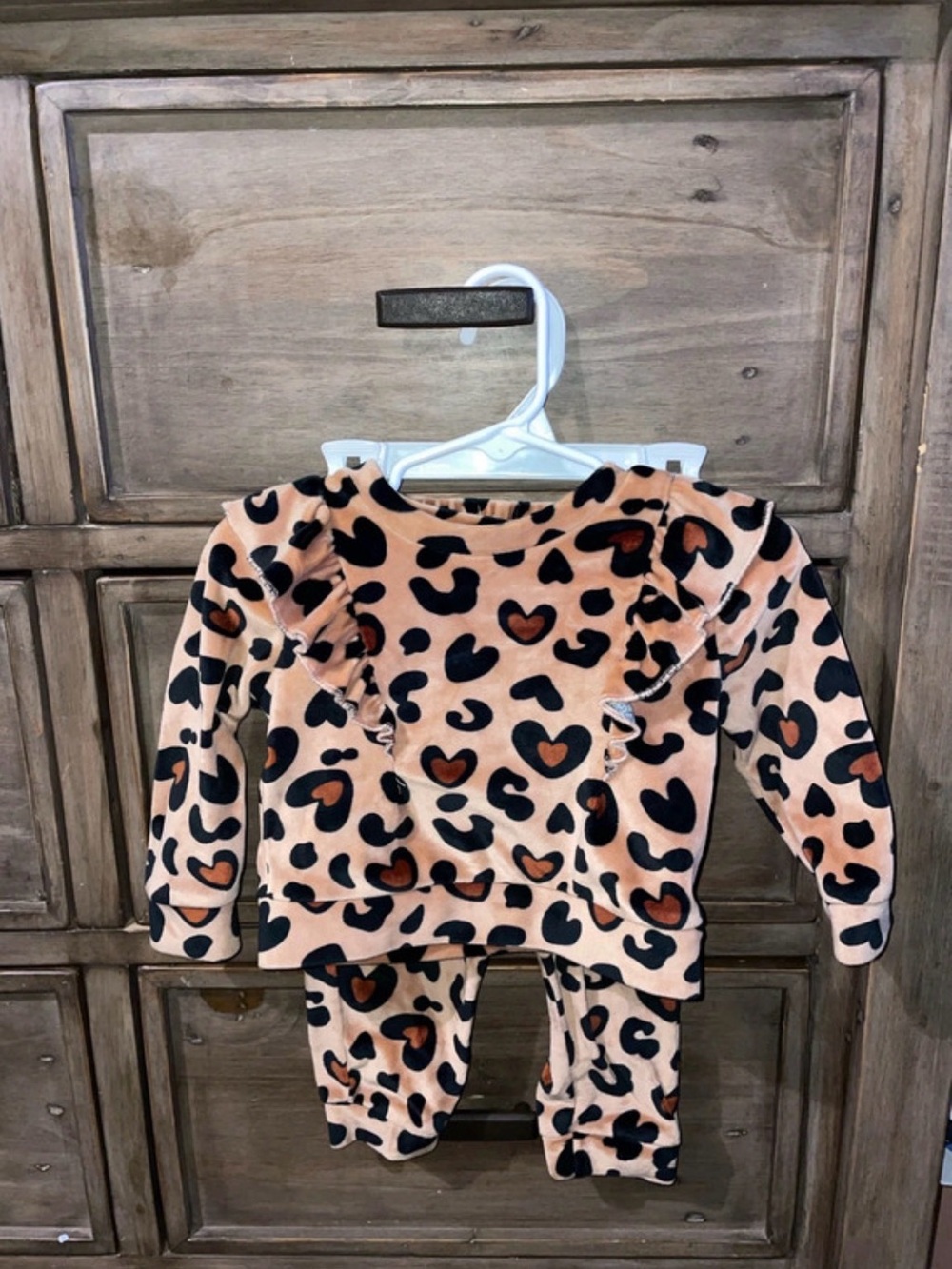 Heart Leopard Kids Set with Ruffles
